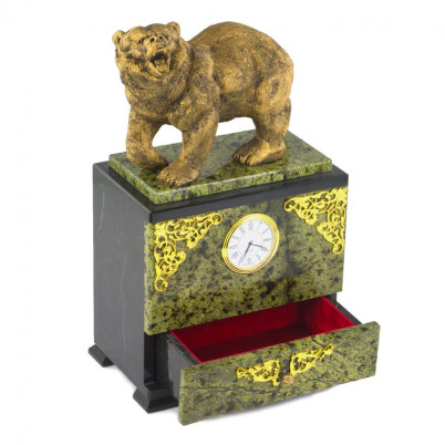 Часы с выдвижным ящиком &quot;Рычащий медведь&quot;