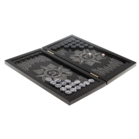 Нарды с гравировкой "Отечественная война" из камня гранит