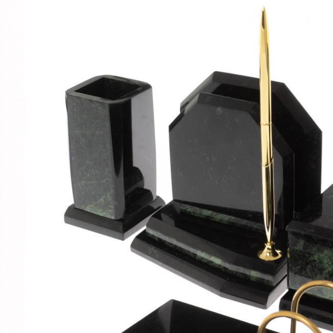 Письменный прибор "Куб" из змеевика