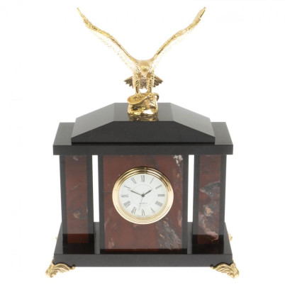 Часы &quot;Орел&quot; из яшмы 17,5х9х24 см