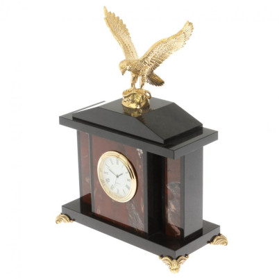 Часы &quot;Орел&quot; из яшмы 17,5х9х24 см