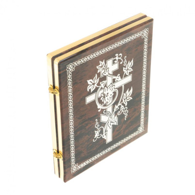 Икона складная &quot;Св. Николай Чудотворец&quot; камень обсидиан