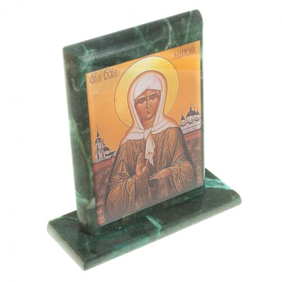 Икона &quot;Св. Матрона Московская&quot; змеевик 15х5х15,5 см