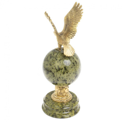 Настольные часы &quot;Орел&quot; бронза змеевик