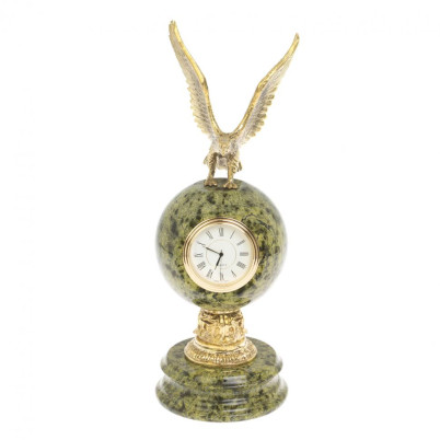 Настольные часы &quot;Орел&quot; бронза змеевик