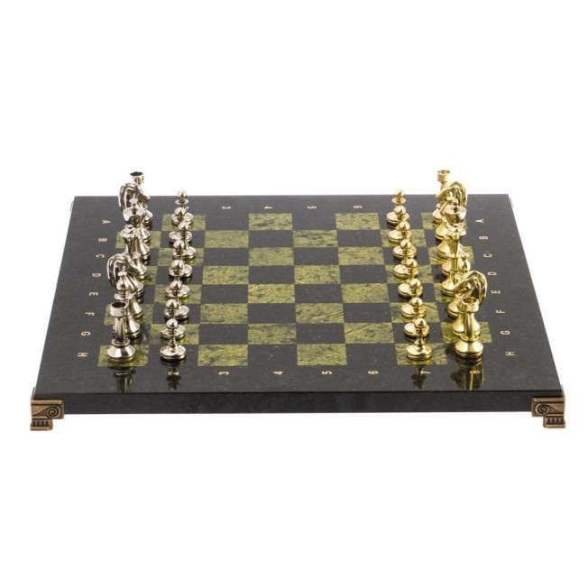Шахматы "Стаунтон" доска 36х36 см змеевик