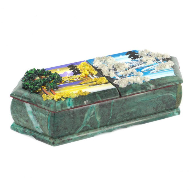 Шкатулка &quot;Осенний и зимний пейзажи&quot; 29,5х12х8 см