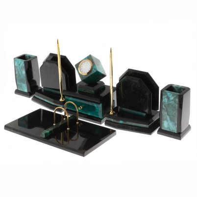 Письменный набор из змеевика "Куб"