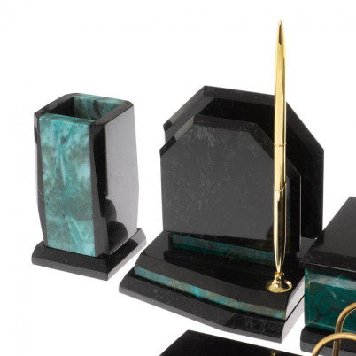 Письменный набор из змеевика "Куб"