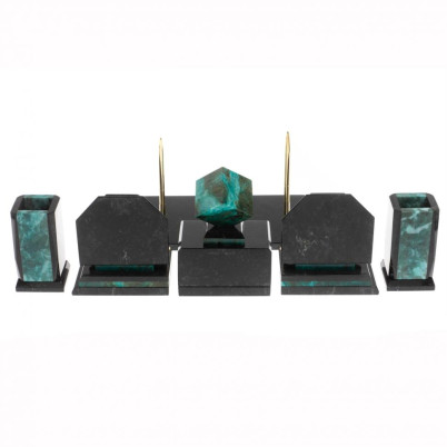 Письменный набор из змеевика "Куб"