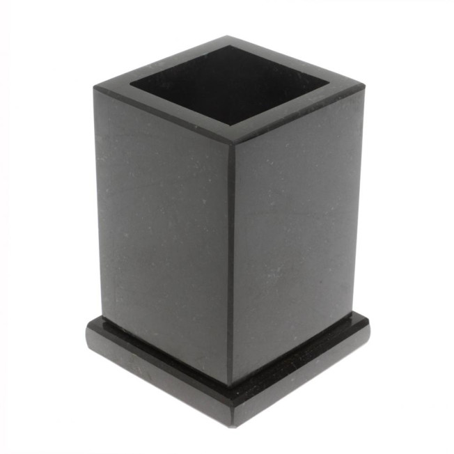 Карандашница из черного змеевика 8х8х11,5 см