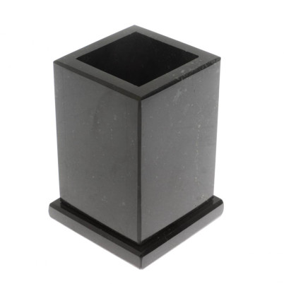 Карандашница из черного змеевика 8х8х11,5 см