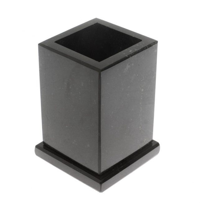 Карандашница из черного змеевика 8х8х11,5 см