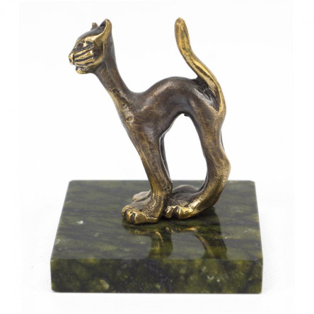 Статуэтка "Мартовский кот" из бронзы и змеевика