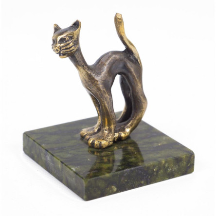 Статуэтка "Мартовский кот" из бронзы и змеевика