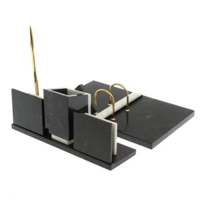 Письменный набор &quot;Менеджер&quot; из мрамора и змеевика