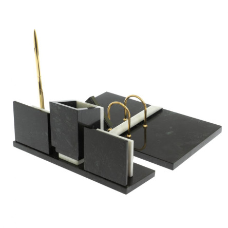 Письменный набор "Менеджер" из мрамора и змеевика