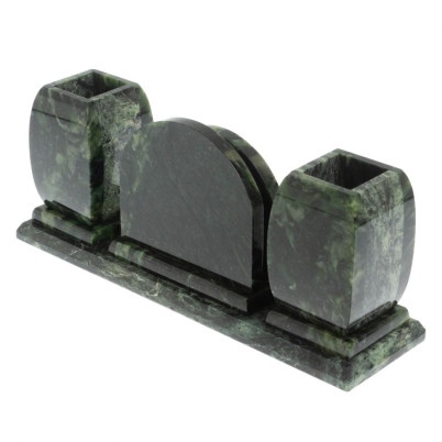 Офисный письменный набор с часами из шабровского змеевика