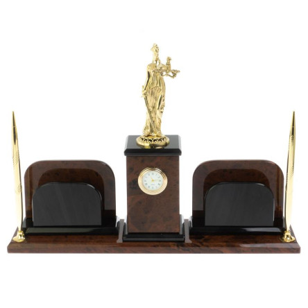 Настольный набор "Фемида" из обсидиана