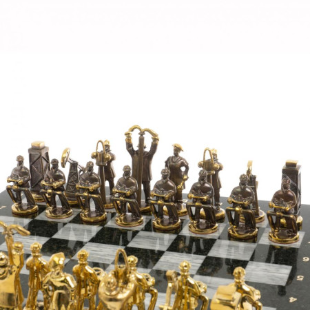 Шахматы подарочные &quot;Нефтяники&quot; 44х44 см серый мрамор