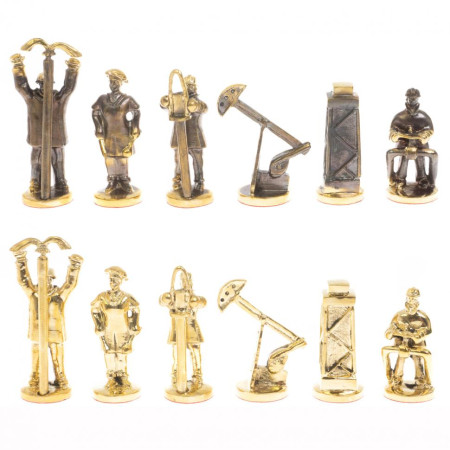 Шахматы подарочные &quot;Нефтяники&quot; 44х44 см серый мрамор