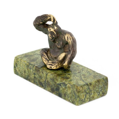 Статуэтка &quot;Думающая обезьяна&quot; бронза змеевик