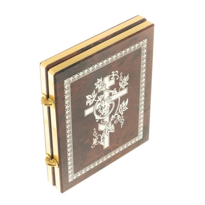 Икона складная с молитвой &quot;Св.Матрона&quot; камень обсидиан