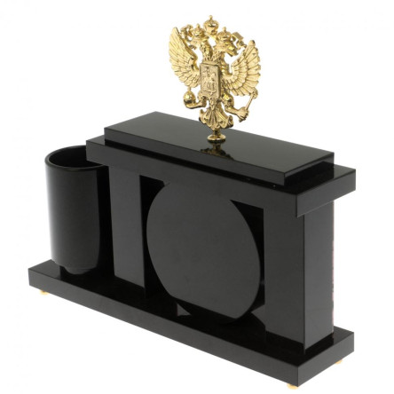 Настольный мини-набор "Герб РФ" из родонита