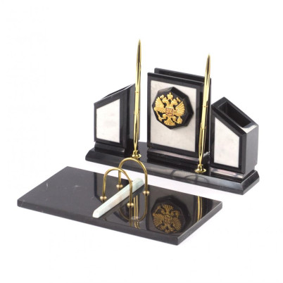 Письменный набор &quot;Герб России&quot; из мрамора