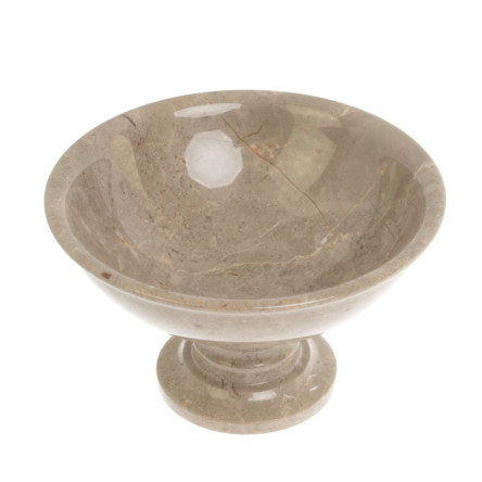 Конфетница из бежевого мрамора 17,5х17,5х11 см