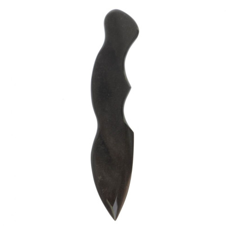 Нож декоративный из серого обсидиана с иризацией 20,5х4х1 см