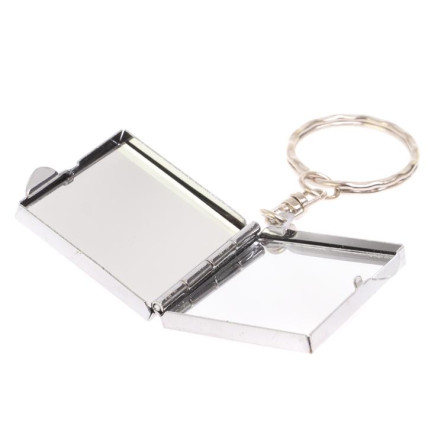 Складное зеркало брелок из малахита квадратное