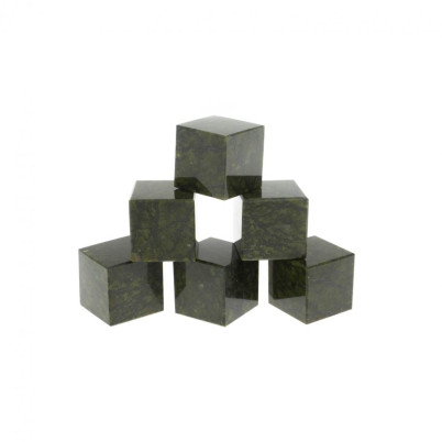 Камни для виски охлаждающие 6 кубиков змеевик зеленый