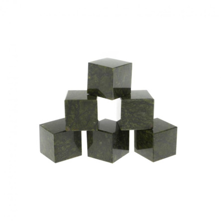 Камни для виски охлаждающие 6 кубиков змеевик зеленый