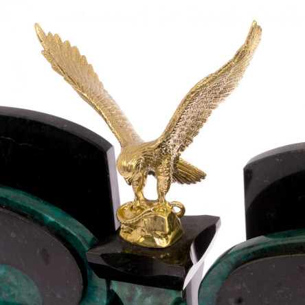 Настольный набор "Орел" змеевик с лотком А4 и бюваром