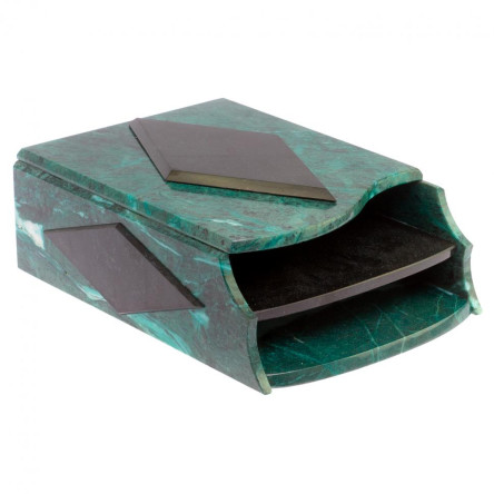 Настольный набор "Орел" змеевик с лотком А4 и бюваром