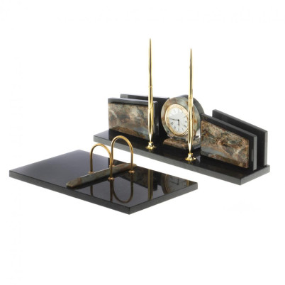 Письменный прибор &quot;Фаворит&quot; с календарницей офиокальцит