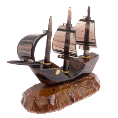 Сувенир &quot;Парусник&quot; из коричневого обсидиана