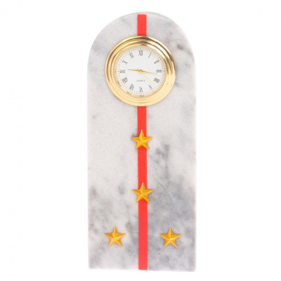 Часы "Погон капитан МВД" из мрамора