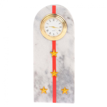 Часы "Погон капитан МВД" из мрамора