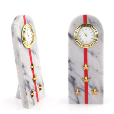 Часы "Погон капитан МВД" из мрамора