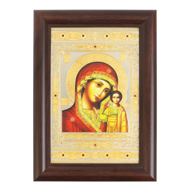 Икона гравюра &quot;Казанская Божья Матерь&quot; багет 12,5х17,5х1 см Златоуст