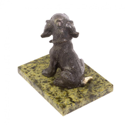 Статуэтка из бронзы &quot;Спаниель&quot; змеевик