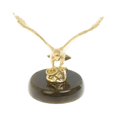 Бронзовая статуэтка &quot;Орел&quot; на нефрите 8х8х10,5 см