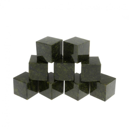 Камни для охлаждения виски набор 9 кубиков из зеленого змеевика