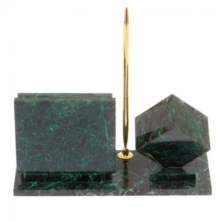 Настольный набор из змеевика с иллюстрацией под лазурит