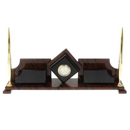 Настольный набор "Ромб" из обсидиана