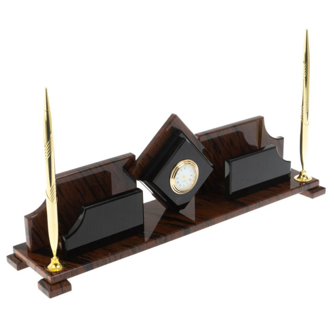 Настольный набор "Ромб" из обсидиана