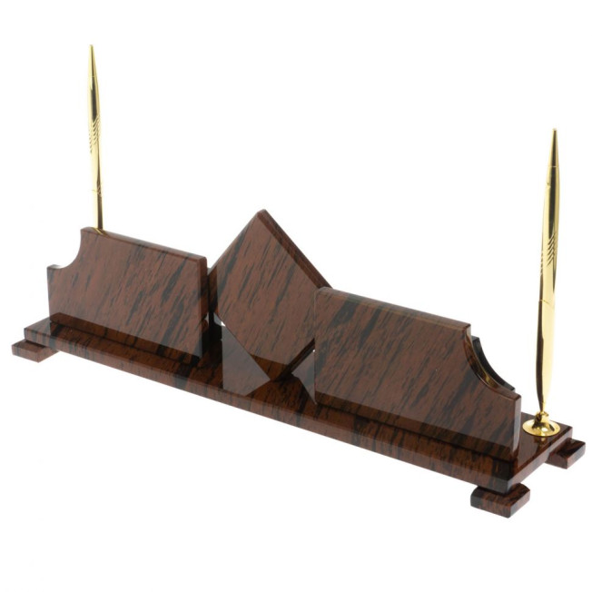 Настольный набор "Ромб" из обсидиана