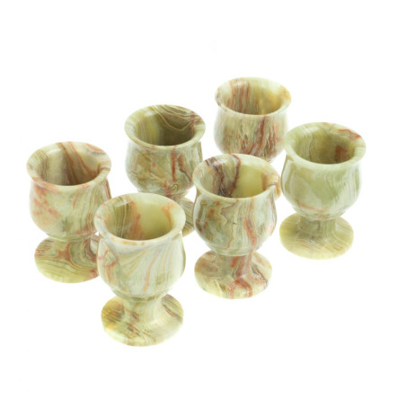 Коньячный набор из оникса в футляре (5х7)